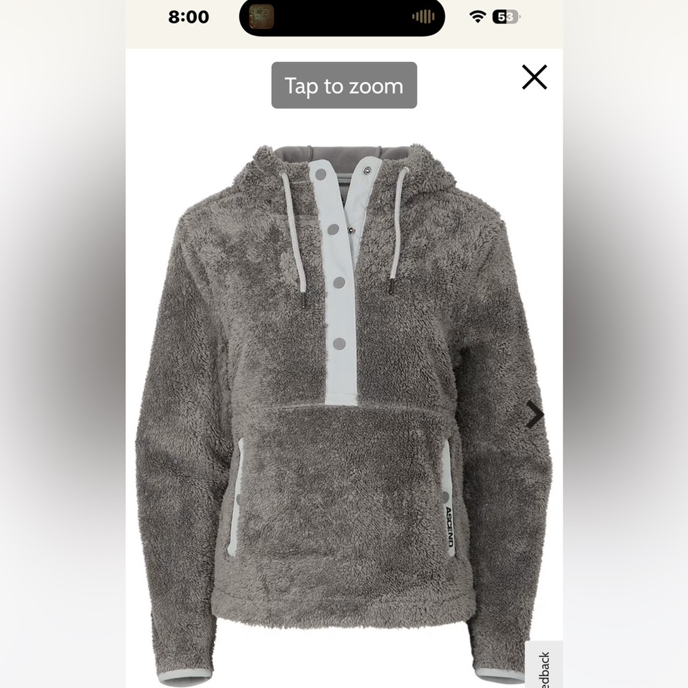 Ascend Light Gray Fleece Jacket